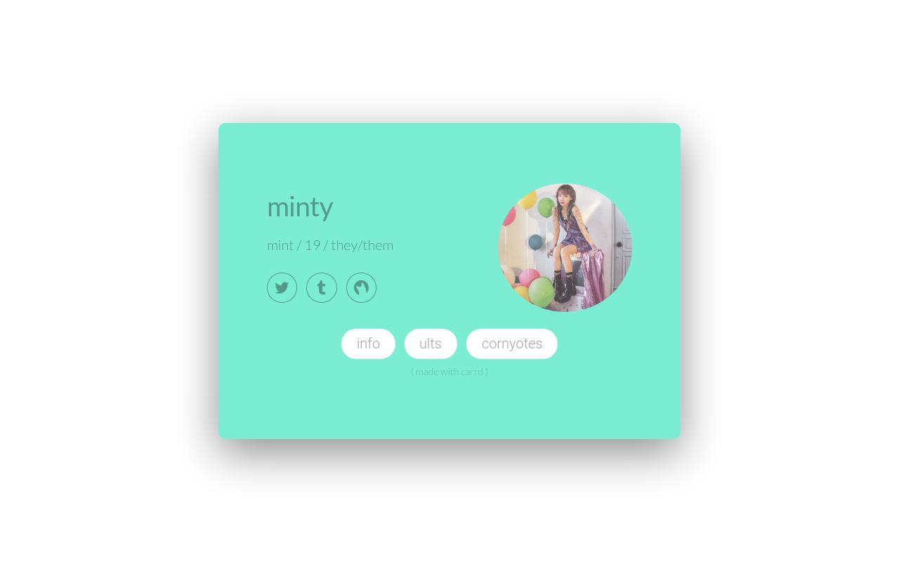 Carrd profile picture for @minty